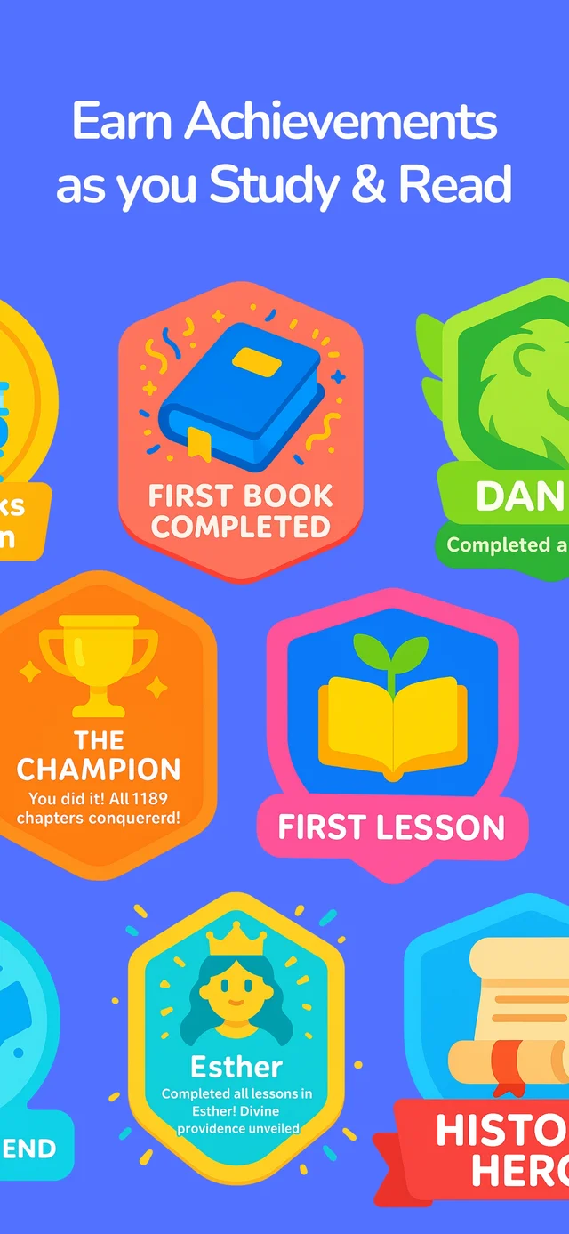 Earn Achievements as You Study and Read - Bible Way App Feature